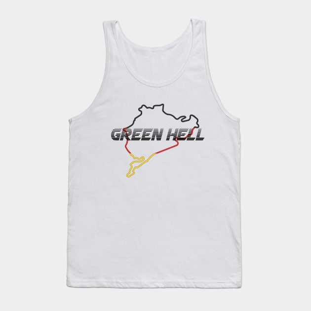 Nurburgring Nordschleife German Race Track - Famous Circuit Green Hell Tank Top by mudfleap